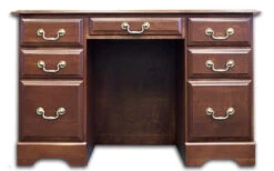 48" Handcrafted Solid Cherry Double Pedestal Desk With Finish Options