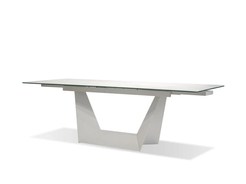 Sturdy White Conference Table Or Executive Desk With Ceramic Glass Top - Image 3