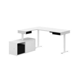 71" Adjustable Standing Desk In Black & White With Credenza -Home Decor Shop 4415Hje42Q01PwC395MYPurIWy8Ur0b2