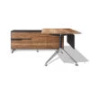 Unique Modern Zebrano Wood L-shaped Desk With Storage (Left Return)
