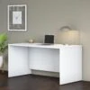 60" Modern Office Desk With Privacy Panel In White