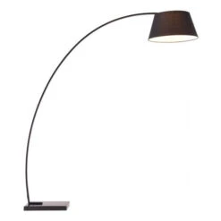 Simple Arched Floor Lamp W/ Black Metal & Black Shade