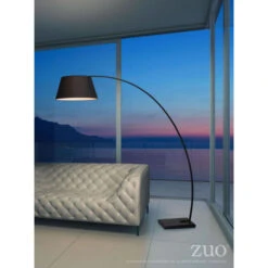 Simple Arched Floor Lamp W/ Black Metal & Black Shade -Home Decor Shop 50074 lifestyle 650x650 1