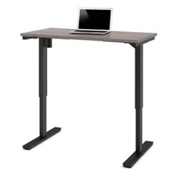 48" Bark Gray Office Desk With Electric Height Adjustment From 28" - 45"