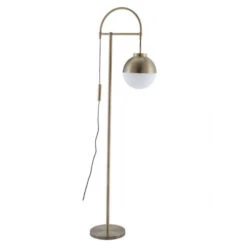 Brass & Frosted Glass Mid-Century Office Floor Lamp -Home Decor Shop 56053 5 650x650 1