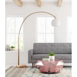 Elegant Brushed Brass Arched Office Floor Lamp -Home Decor Shop 56071 lifestyle 650x650 1