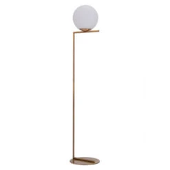 Brushed Brass Minimalist Floor Lamp W/ Orb Lamp -Home Decor Shop 56075 3 650x650 1