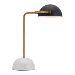 Black & Gold Desk Lamp W/ Marble Base -Home Decor Shop 56076 3 650x650 1