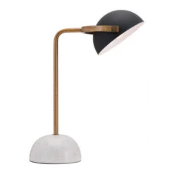 Black & Gold Desk Lamp W/ Marble Base -Home Decor Shop 56076 4 650x650 1