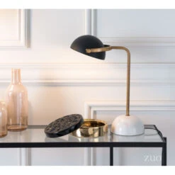 Black & Gold Desk Lamp W/ Marble Base -Home Decor Shop 56076 lifestyle 650x650 1