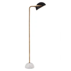 Black & Gold Floor Lamp W/ Marble Base -Home Decor Shop 56077 2 650x650 1
