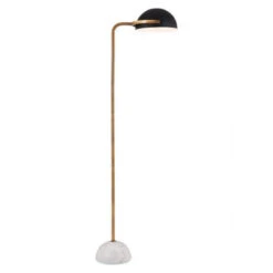 Black & Gold Floor Lamp W/ Marble Base -Home Decor Shop 56077 4 650x650 1