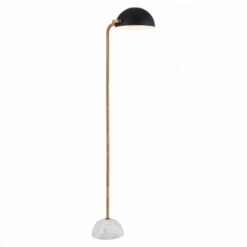Black & Gold Floor Lamp W/ Marble Base