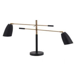 Versatile Two-Light Black & Brass Office Desk Lamp -Home Decor Shop 56078 4 650x650 1