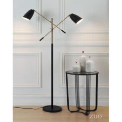 Versatile Two Light Black & Brass Office Floor Lamp -Home Decor Shop 56079 lifestyle 650x650 1