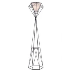 Geometric Architectural Style Floor Lamp In Black Steel