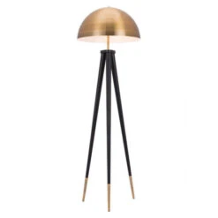 Black & Brass Domed Floor Lamp -Home Decor Shop 56088 2 650x650 1