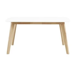 Walker Edison 60" White & Natural Wood Office Desk