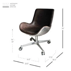 Scoop-Style Distressed Caramel Office Chair -Home Decor Shop 6300001 D2 MEA preview