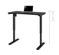 Modern Black 48" Office Desk With Electronic Height Adjustment