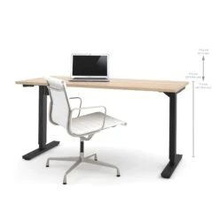 Northern Maple 60" Office Desk With Electronic Height Adjustment