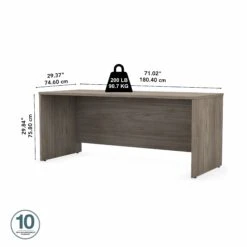 72" Modern Office Desk With Privacy Panel In Modern Hickory -Home Decor Shop 66fef48691455b1ddaa5ab315d2275314856ede2