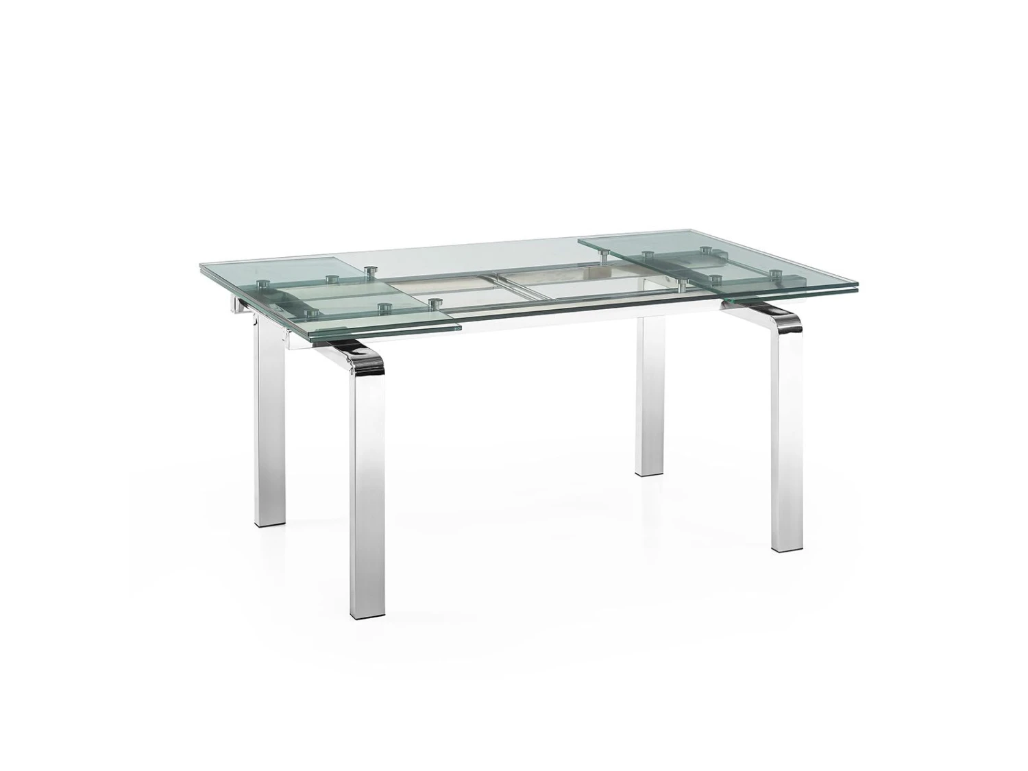 63-87" Extendable Steel & Glass Conference Table 3 63-87" Extendable Steel & Glass Conference Table - Image 3