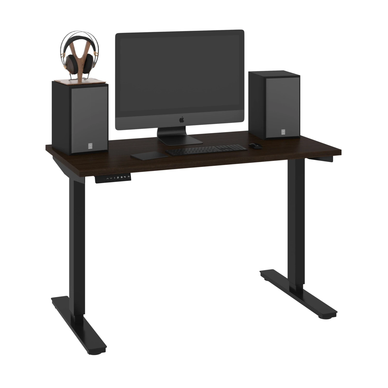 48" Office Desk In Dark Chocolate With Electric Height Adjustment From 28 - 45" 2 48" Office Desk In Dark Chocolate With Electric Height Adjustment From 28 - 45" - Image 2