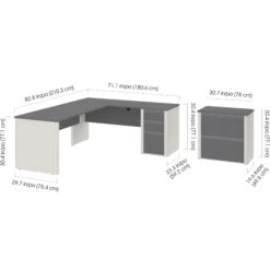 Slate & Sandstone Single Ped L-shaped Office Desk With Included Lateral File -Home Decor Shop 76pEx0mYKVBM3g14cMs3C3wGJ75aT19o