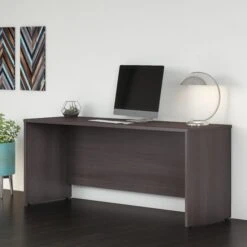 72" Premier Modern Desk With Privacy Panel In Storm Gray