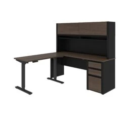 Modern Antigua And Black Desk & Hutch With Included Height Adjustable Desk -Home Decor Shop 80TQq6RacopTq0B2i7wE2M3RMvzf3X23