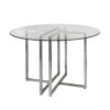 42" Glass & Brushed Stainless Steel Meeting Table