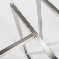 42" Glass & Brushed Stainless Steel Meeting Table -Home Decor Shop 81042SS 06