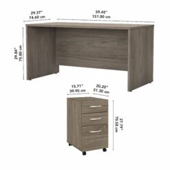 Modern Hickory 60" Rugged Executive Desk With Mobile Pedestal -Home Decor Shop 82be16f12d45097fe6f9847e657a4c4299fd1a09