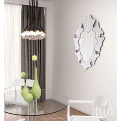 Bold Clear-Framed Mirror W/ Hypnotic Edge
