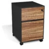 Unique Modern Zebrano Mobile File Cabinet With Premium Casters