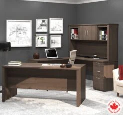 Antigua Premium Modern U-shaped Desk With Hutch