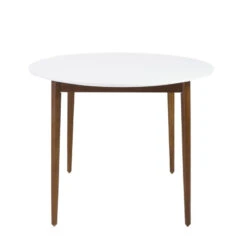 Oval White Matte Meeting Table W/ Solid Ash Wood Legs -Home Decor Shop 90190WHT 04