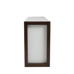 Clean White Stylish Storage Credenza Framed In Dark Walnut -Home Decor Shop 90193WHT B 03