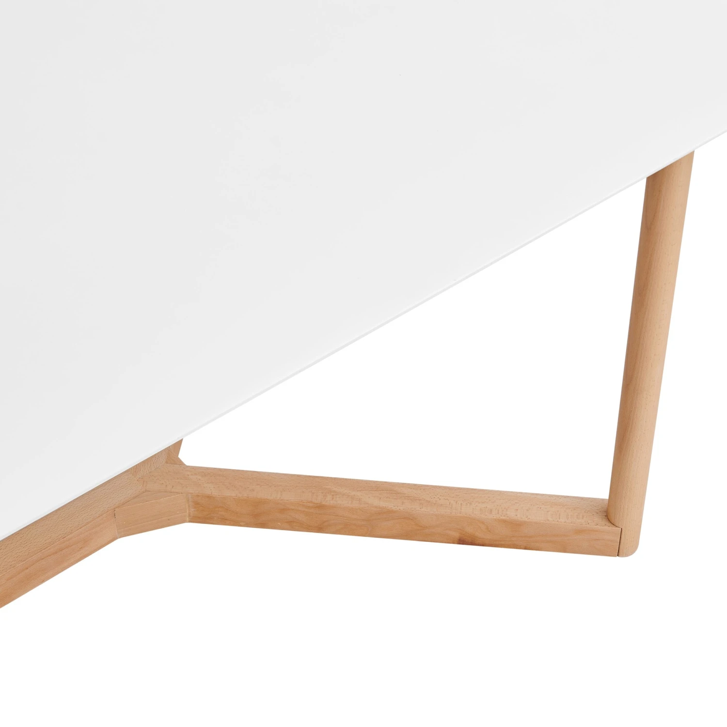 Scandinavian 79" Office Desk With Matte White Lacquer Top & Beech Wood Base 5 Scandinavian 79" Office Desk With Matte White Lacquer Top & Beech Wood Base - Image 5