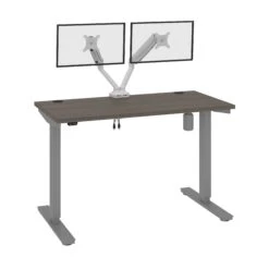 48" Twin Monitor Adjustable Desk In Bark Gray/Light Gray 7 48" Twin Monitor Adjustable Desk In Bark Gray/Light Gray -Home Decor Shop 91coEBhjQ54NTwW61Ur4T02Ph3Y79553