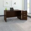 Premium 48" Office Desk With 3-Drawer Mobile Pedestal In Mocha Cherry