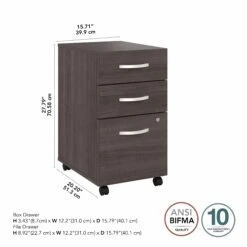 16" Pre-Assembled Mobile 3-Drawer File Cabinet In Storm Gray -Home Decor Shop 97ecf6087dd3f672564bf1ba22e592d854467411