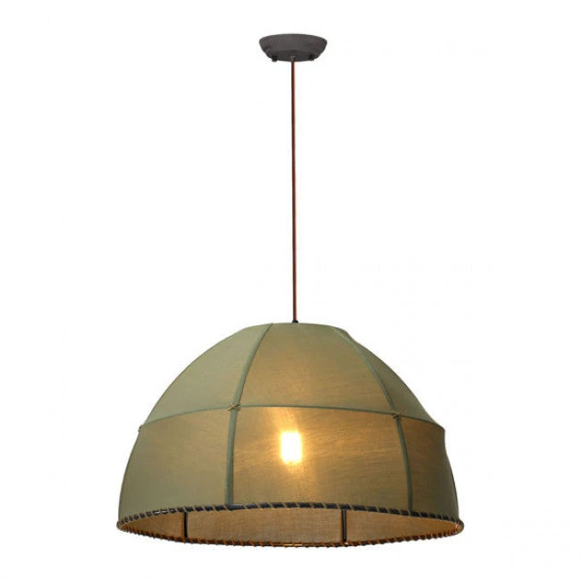 Brown Fabric Office Pendant Lamp W/ Steampunk Aesthetic 2 Brown Fabric Office Pendant Lamp W/ Steampunk Aesthetic - Image 2