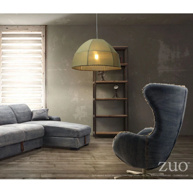 Brown Fabric Office Pendant Lamp W/ Steampunk Aesthetic 3 Brown Fabric Office Pendant Lamp W/ Steampunk Aesthetic - Image 3