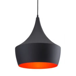 Sleek Black & Copper Hanging Ceiling Lamp
