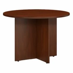 42" Round Conference Table With Wood Base In Hansen Cherry