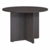 42" Round Conference Table With Wood Base In Storm Gray