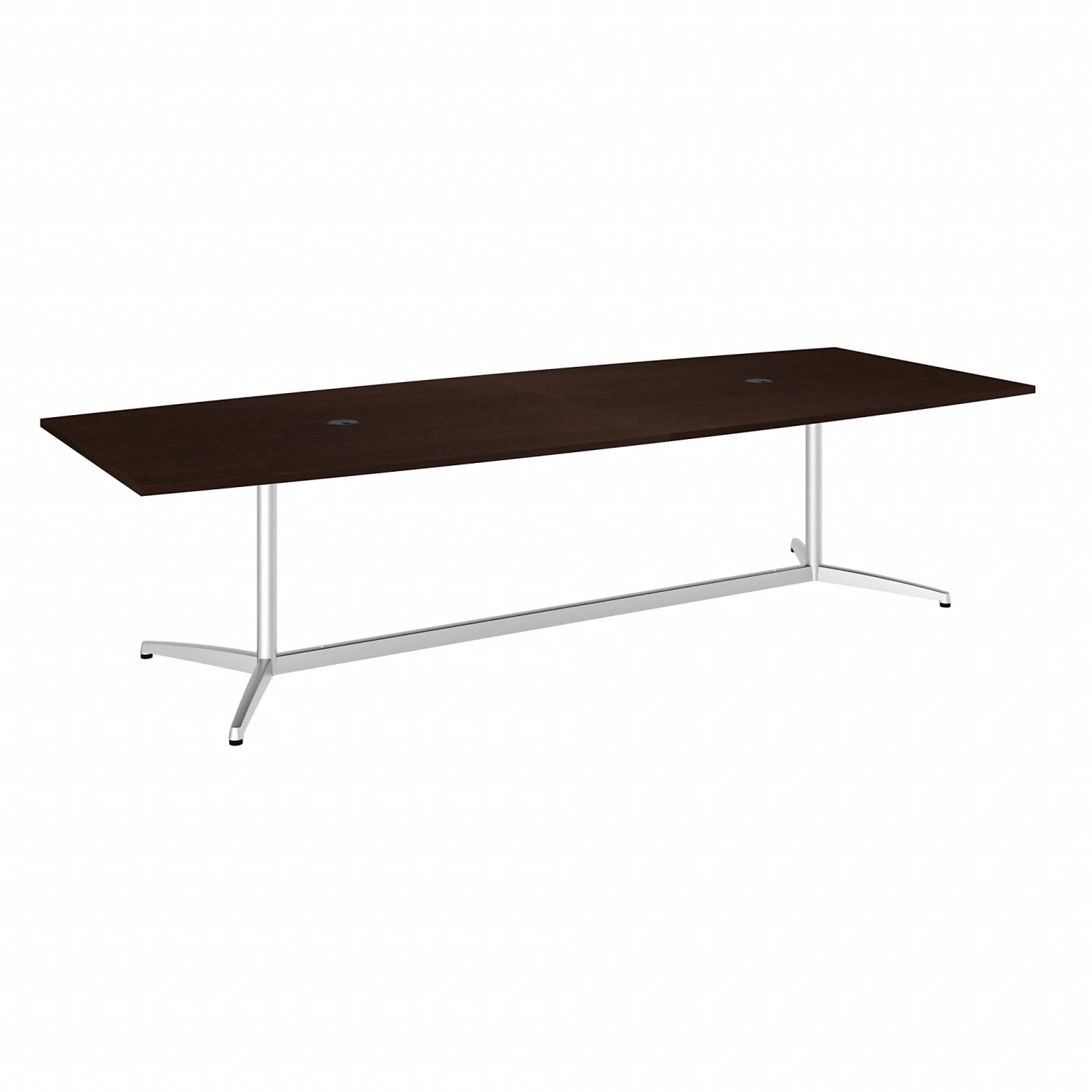 120" Boat-Top Conference Desk In Mocha Cherry With Metal Base 1 120" Boat-Top Conference Desk In Mocha Cherry With Metal Base