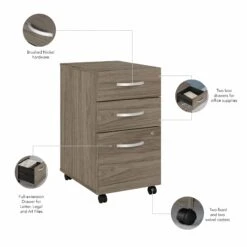 16" Pre-Assembled Mobile 3-Drawer File Cabinet In Modern Hickory 13 16" Pre-Assembled Mobile 3-Drawer File Cabinet In Modern Hickory -Home Decor Shop 9ac7f5c7be4967c32f241529f73fff47a98ced31